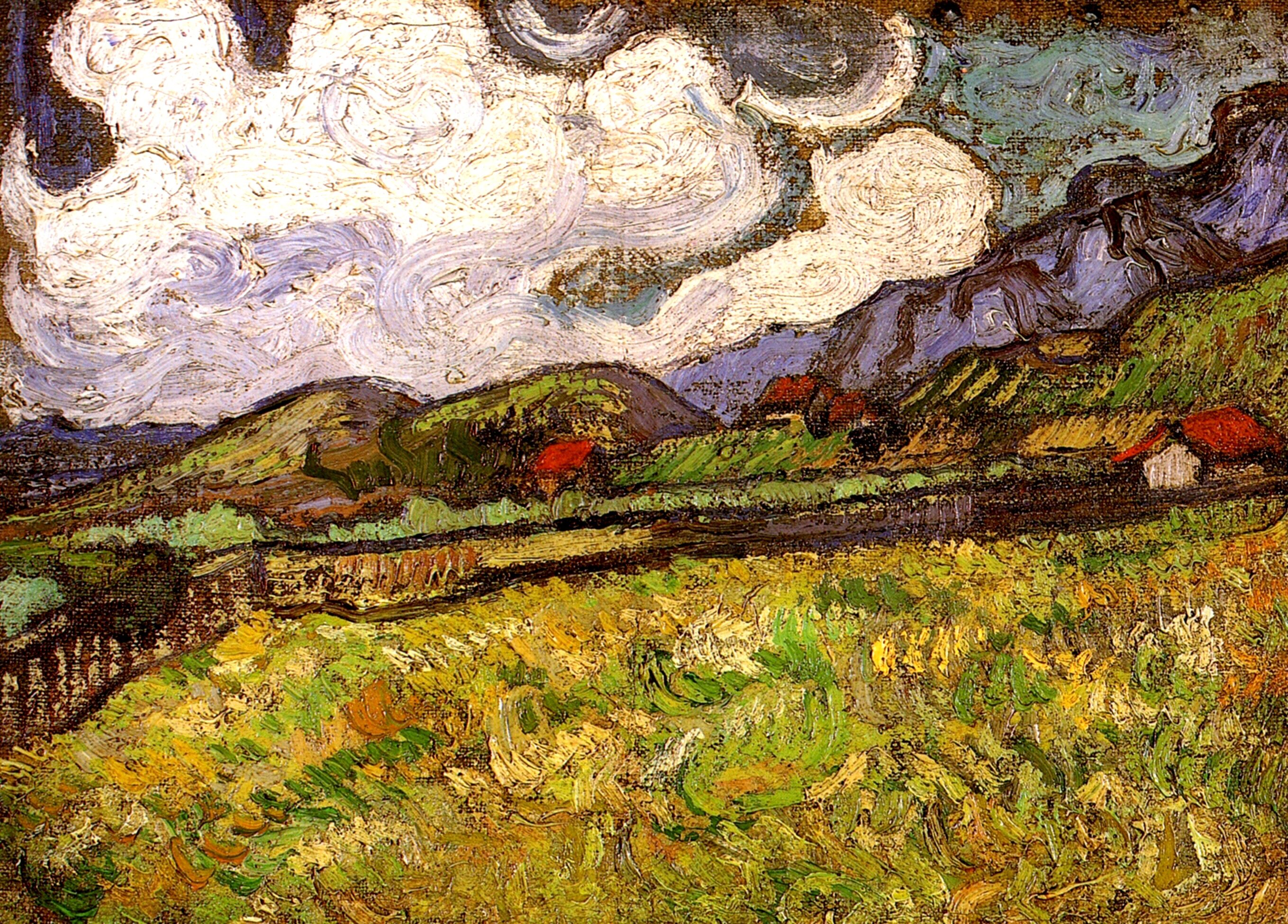 Картина Ван Гога Пшеничное поле за больницей Сен-Поль 1889